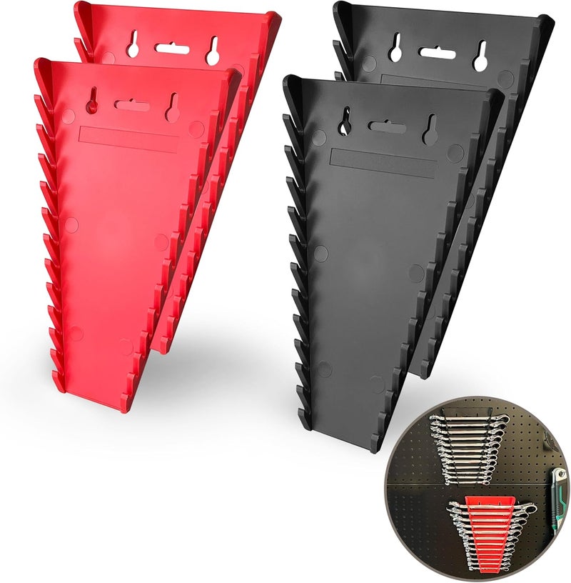 CT+ 4 Pack Magnetic Wrench Organizer,Magnetic Wrench Holder, SAE and Metric,Premium Quality Wrench rack,1/4" - 1/16", 6mm-24mm - Image 1